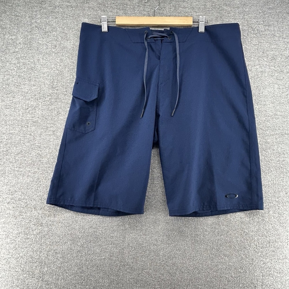 Oakley Board Shorts Men Size 38 Blue Drawstring Regular Fit Beach Summer